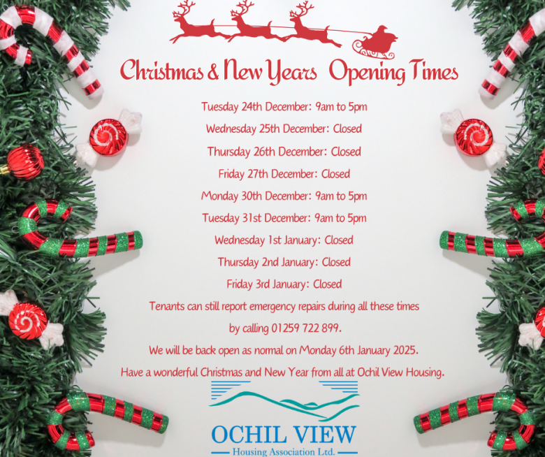 Christmas Opening Times Update 